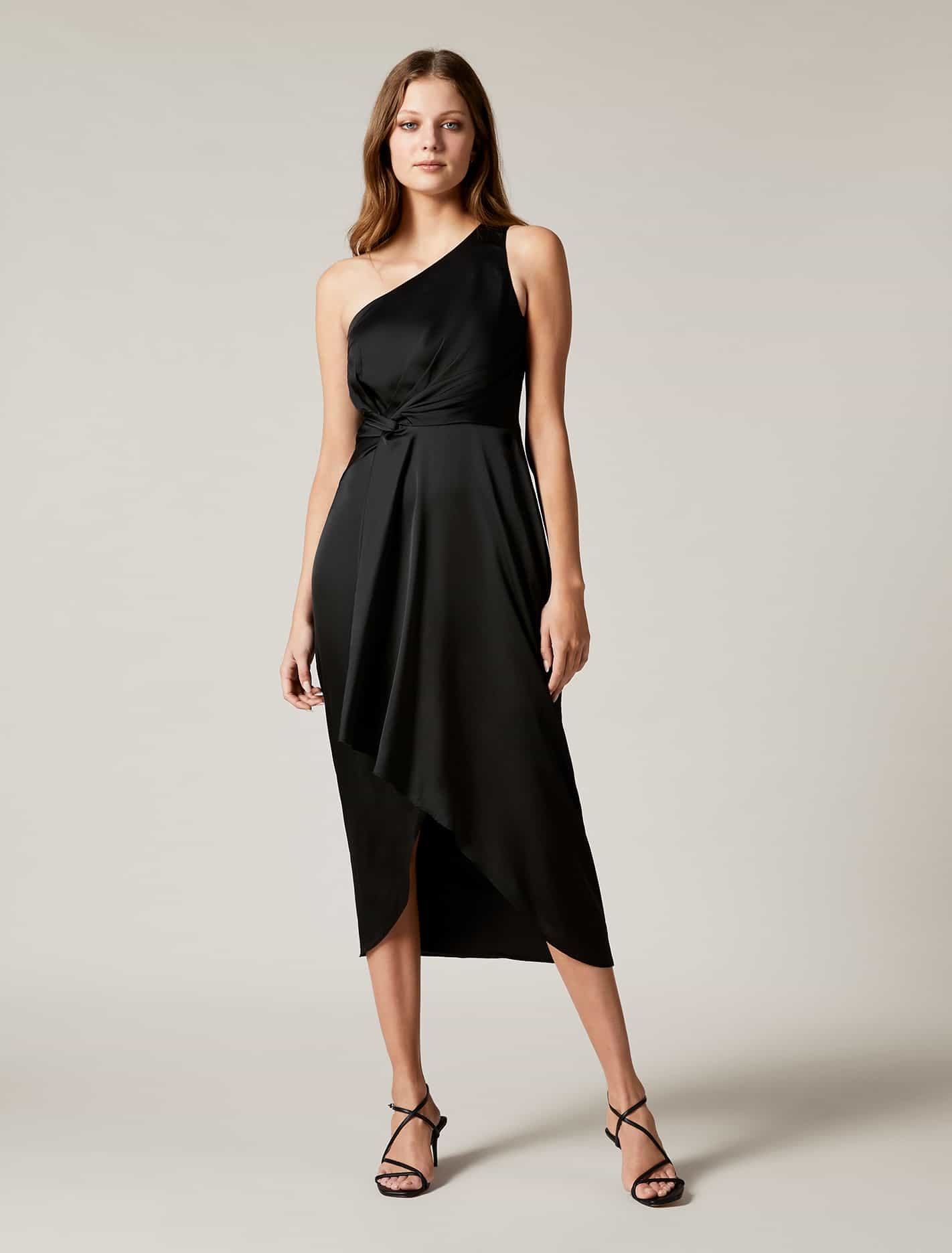 Ever New Haidee One Shoulder Midi Dress - Black