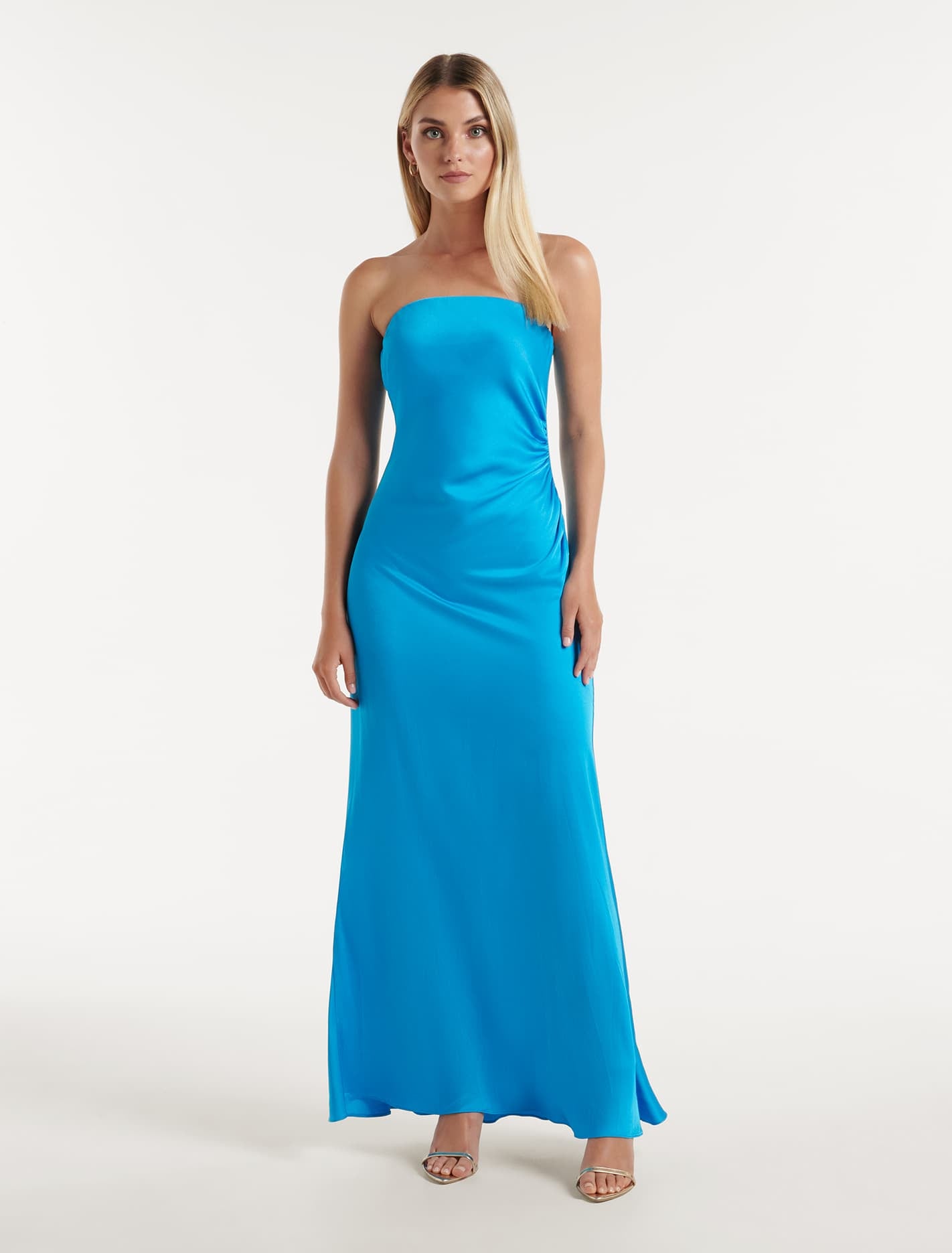 Avery Satin Strapless Dress