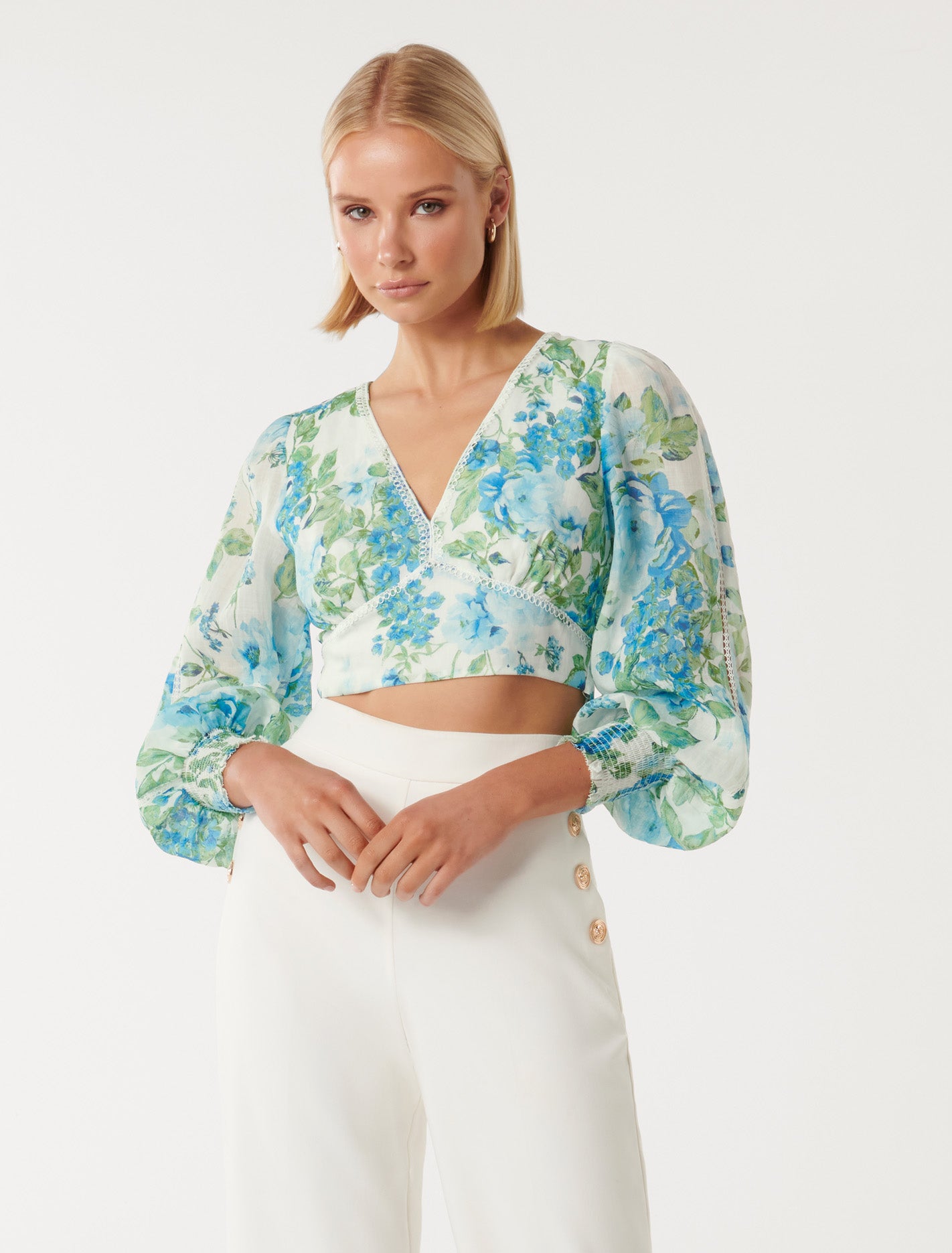 Ever New Maree Spliced Blouse - Light Salisbury