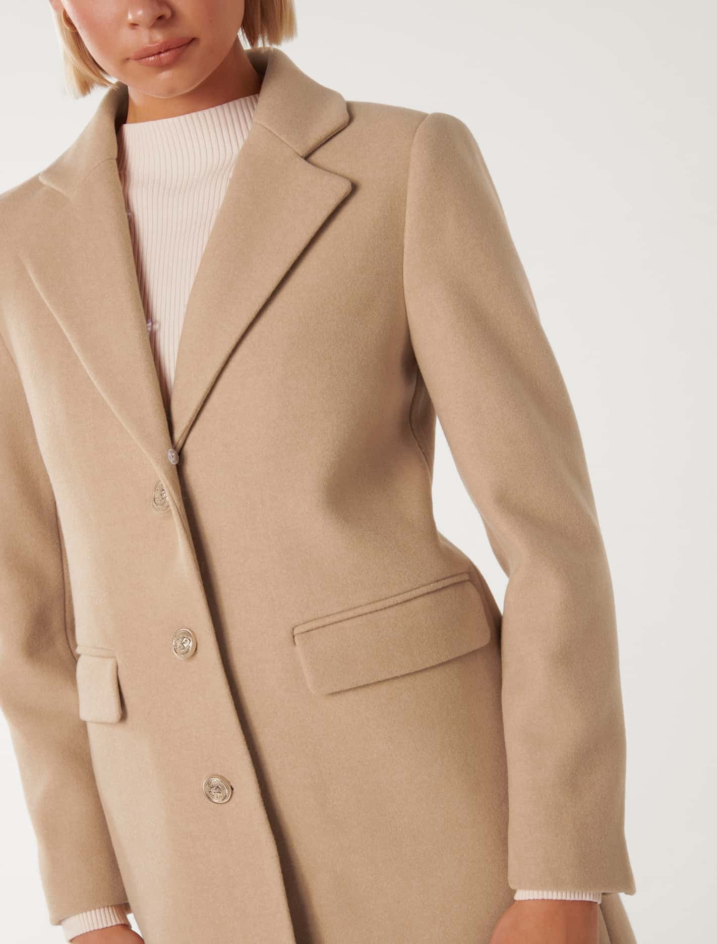 Lucinda Short Fur Collar Coat