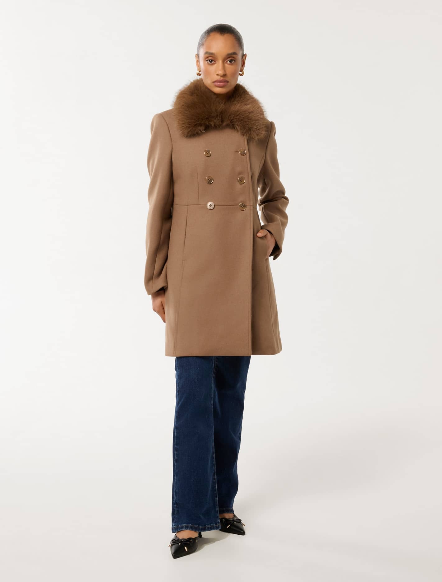 Susie Petite Faux Fur Coat