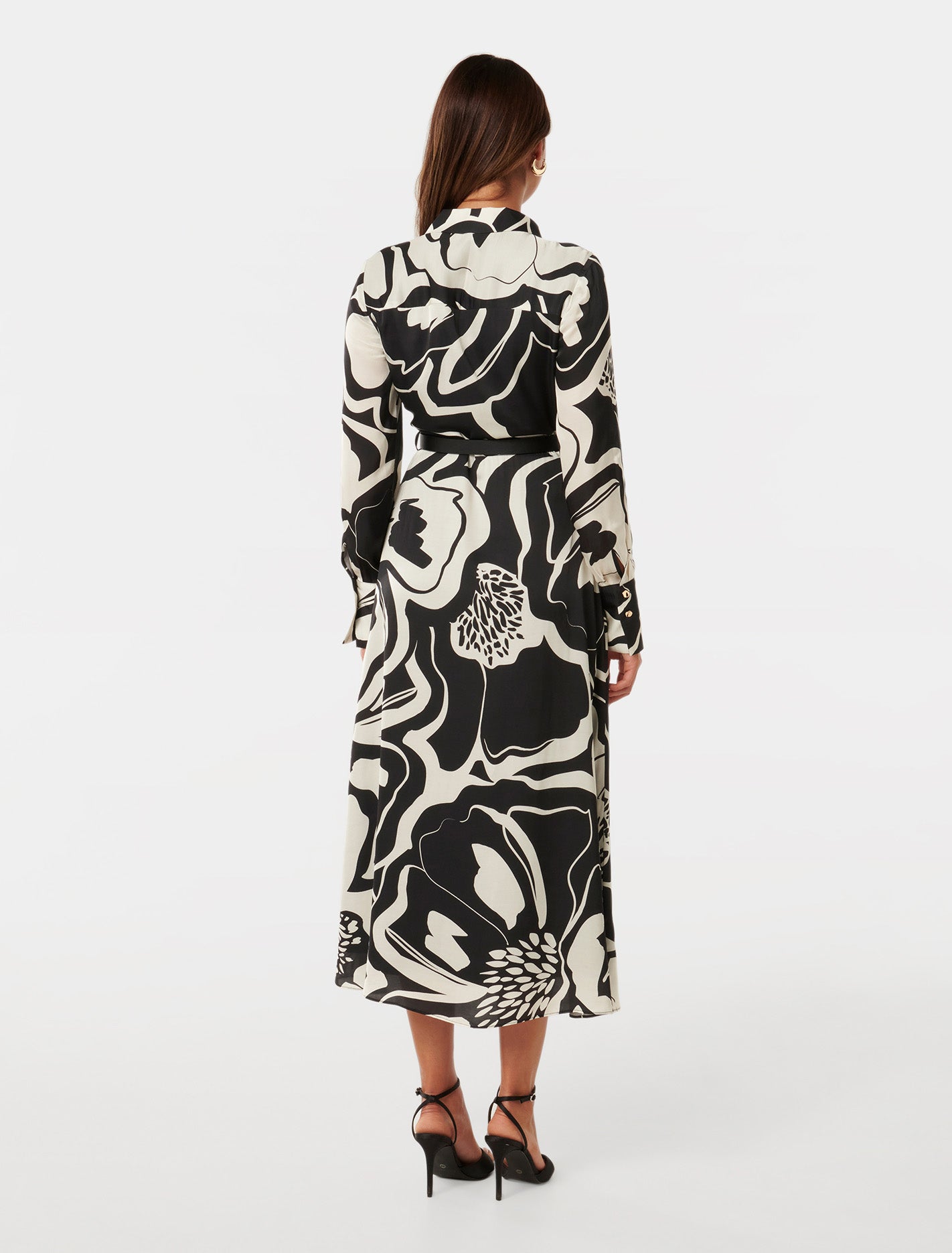 Janine Satin Midi Shirt Dress