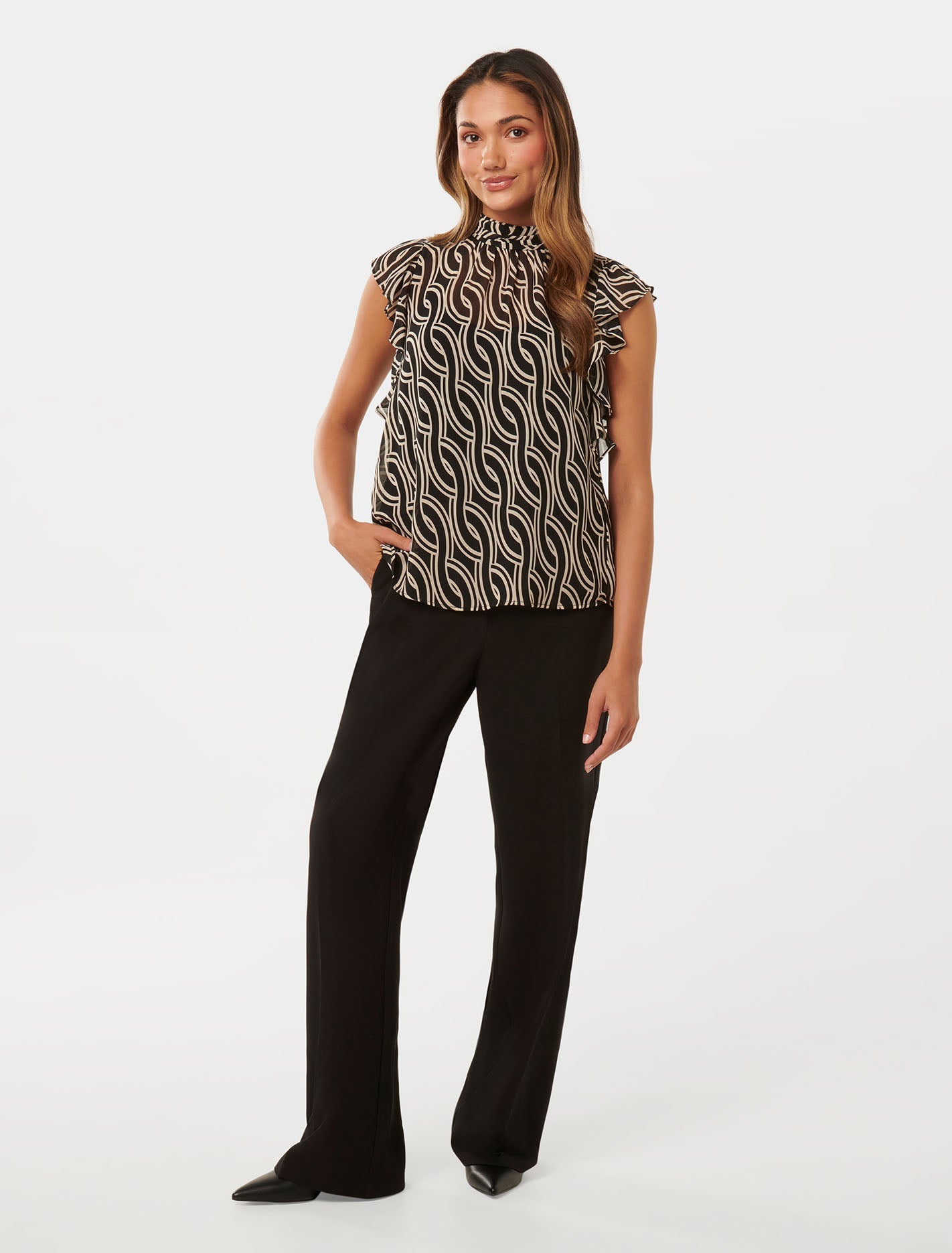 Rayne Petite High-Neck Blouse