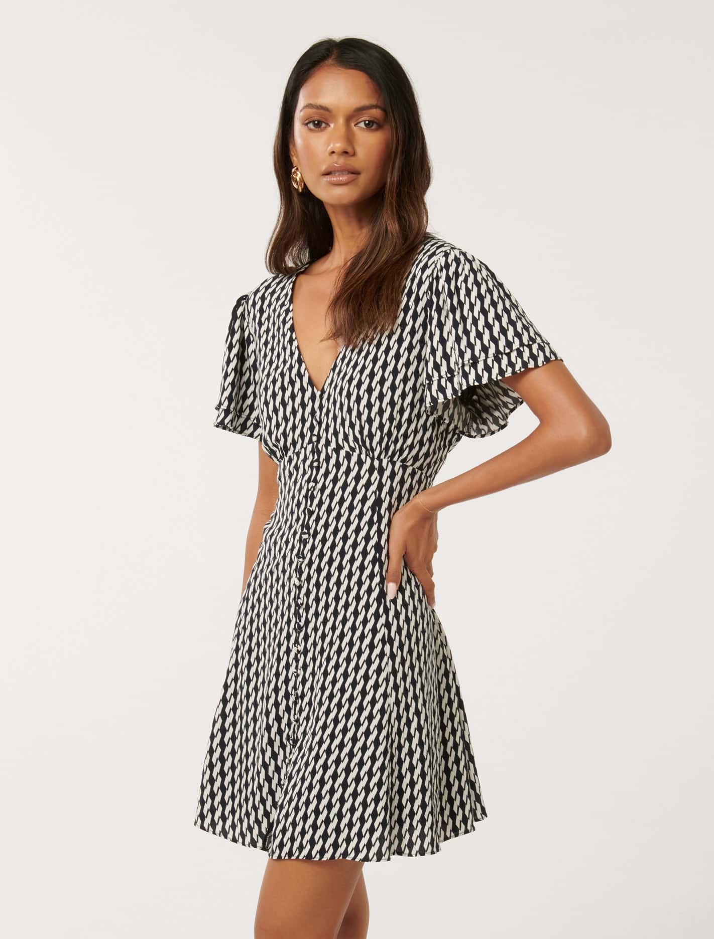 Pria Petite Button-Through Mini Dress