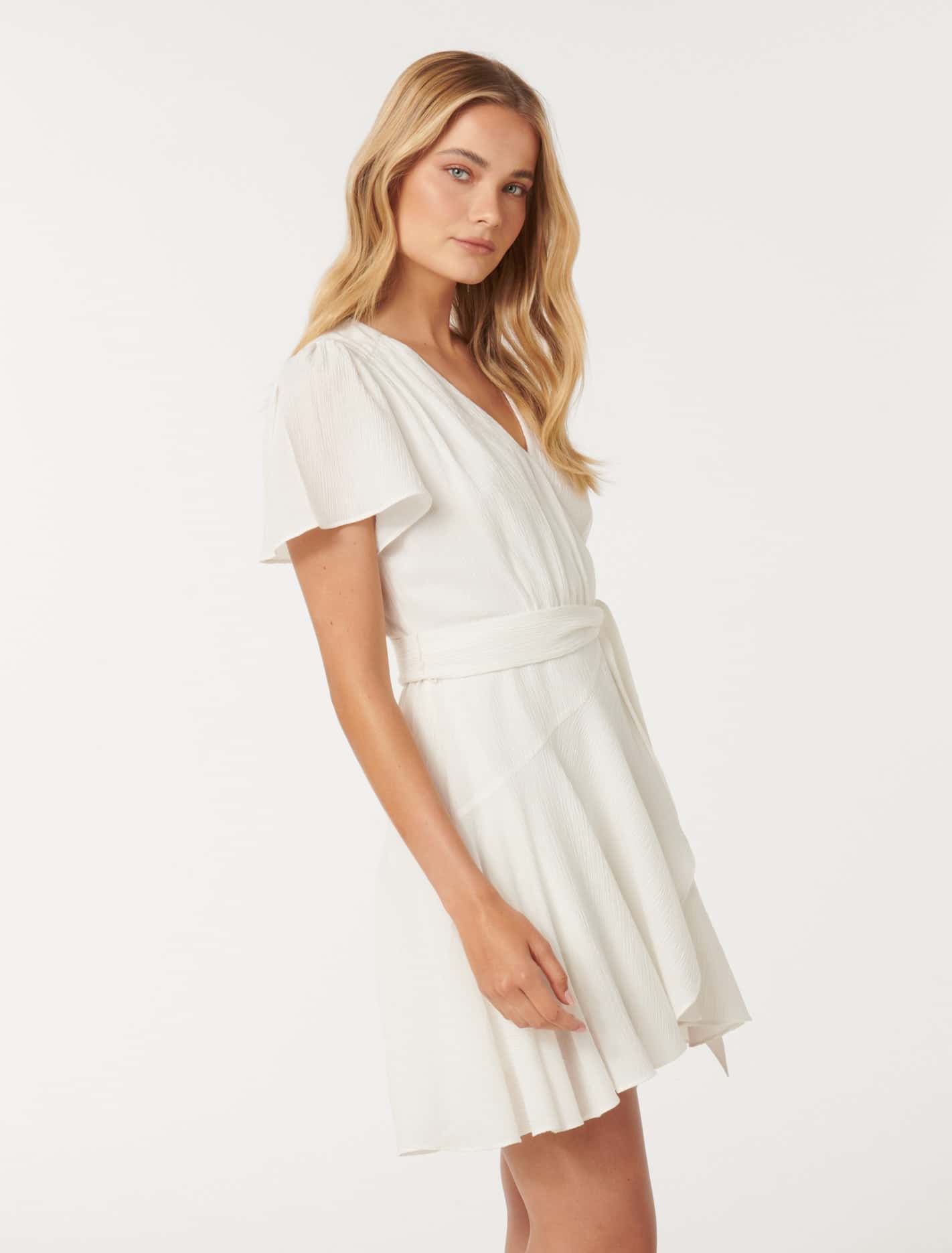 Chrissie Flutter Sleeve Mini Dress