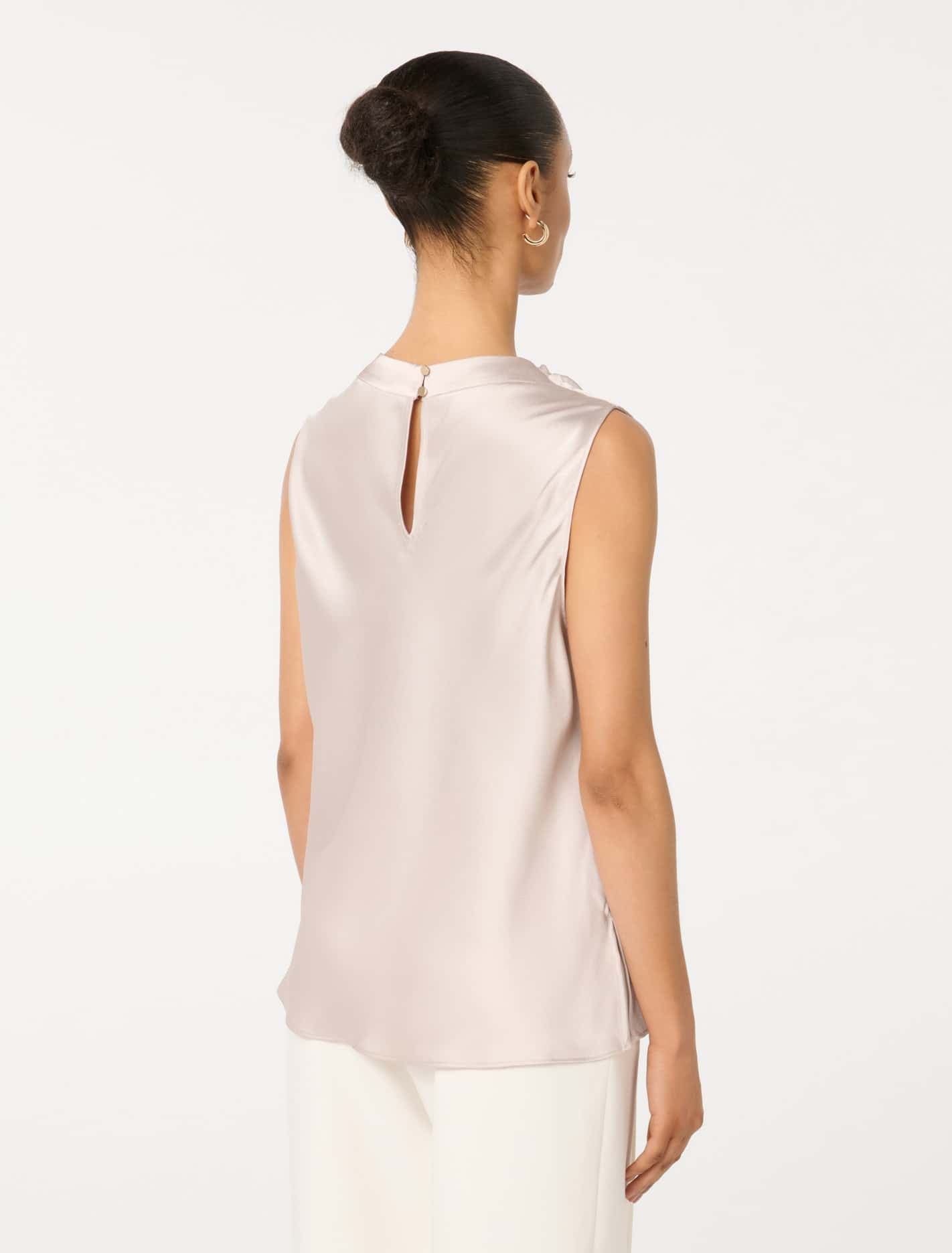 Sallie Petite Satin Cowl tank