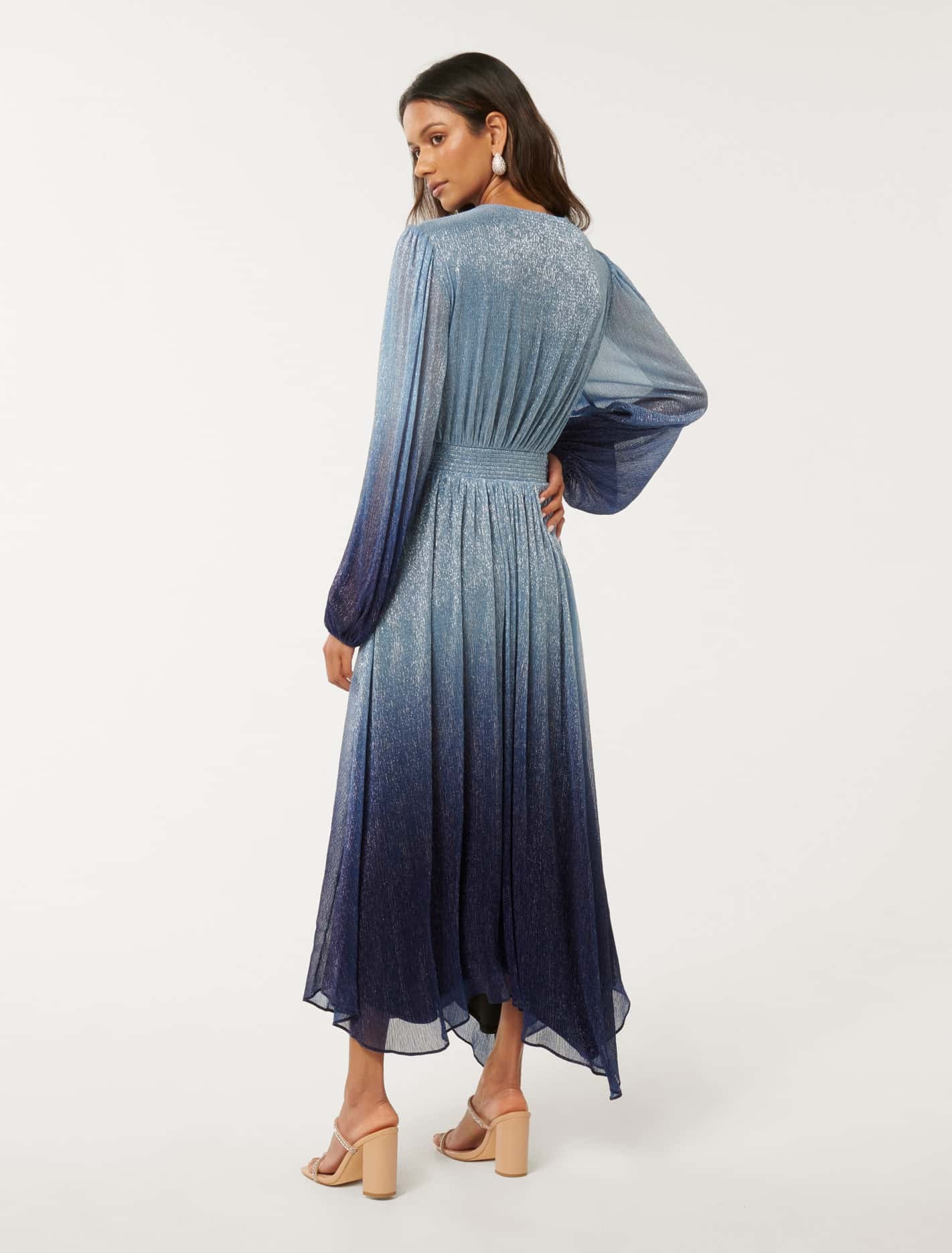 Gisele Petite Ombre Plisse Maxi Dress