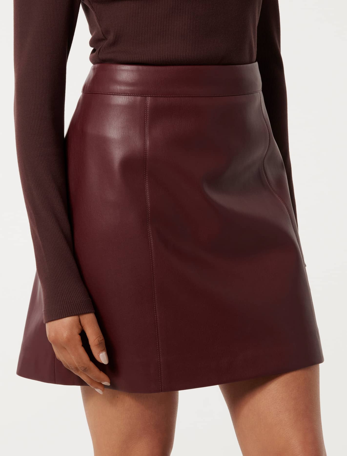 Eleni Petite Vegan Leather Mini Skirt