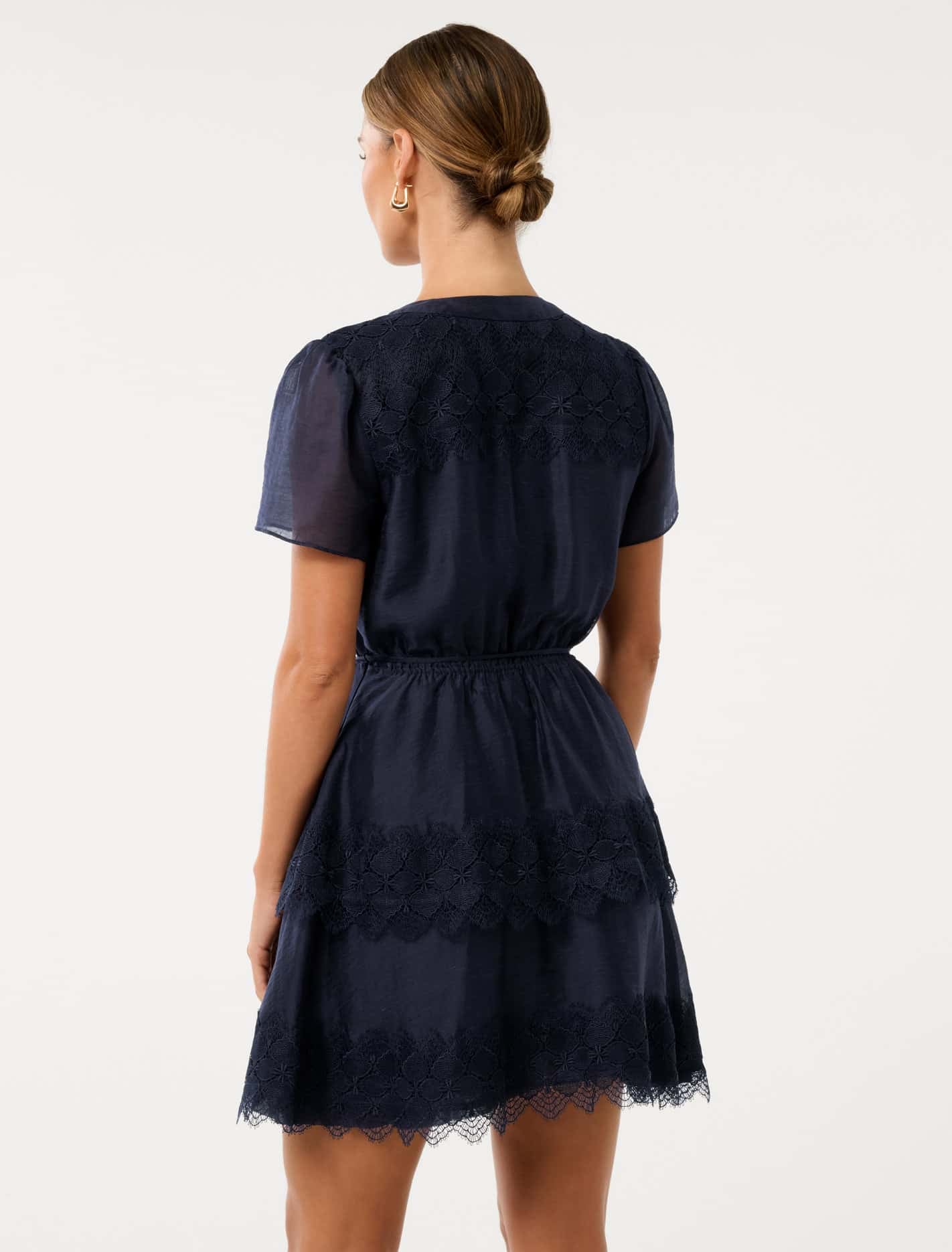 Emmy Petite Lace Trim Mini Dress