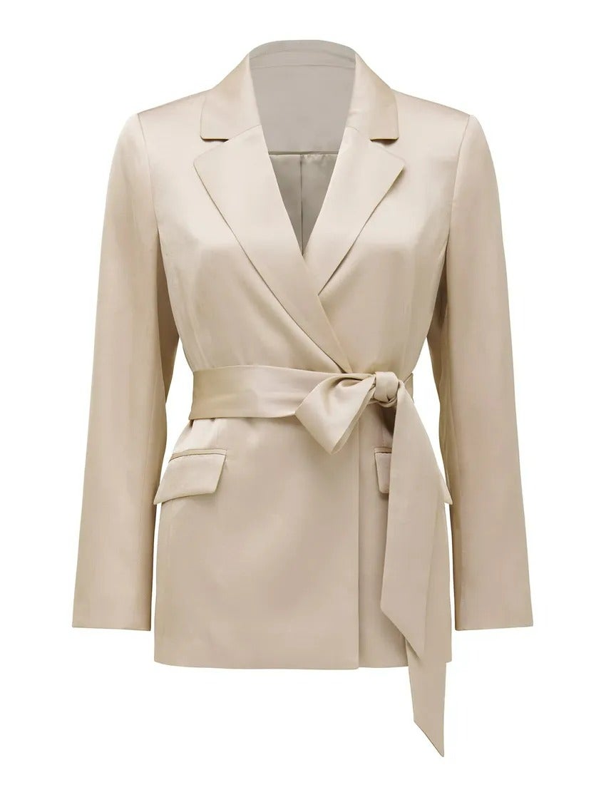 Alora Satin Tie Blazer