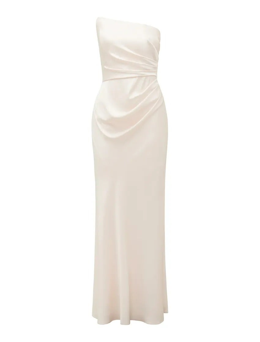 Wesley Asymmetrical Strapless Maxi Dress