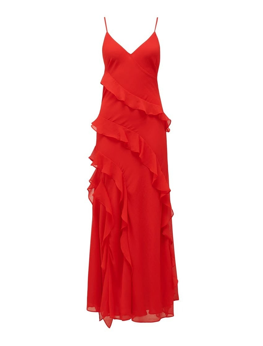 Poppy Asymmetrical Ruffle Gown