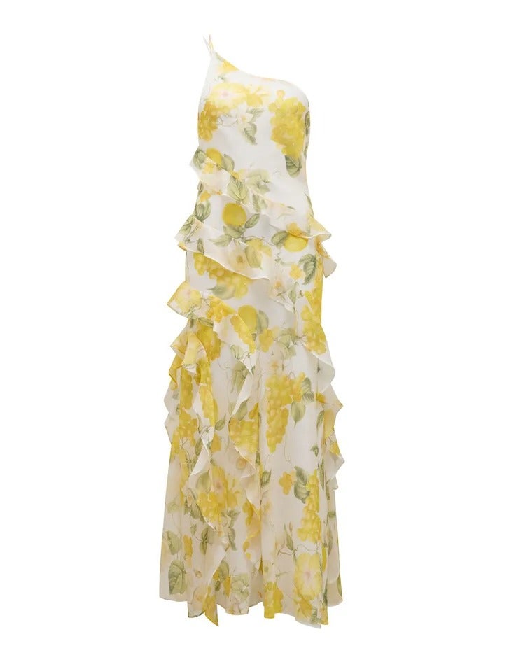 Belle One Shoulder Ruffle Gown | One Shoulder Dress | Event Dress | Floral Dress | Shop Now 
