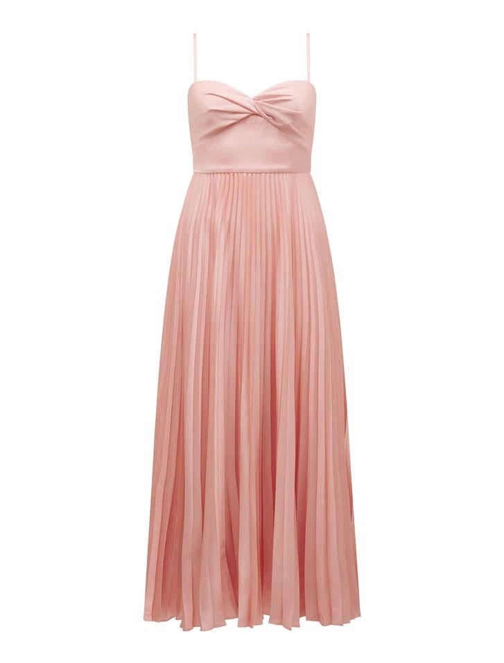 Chloe Petite Pleated Dress | Pink Dress | Maxi Dress | Event Dress
