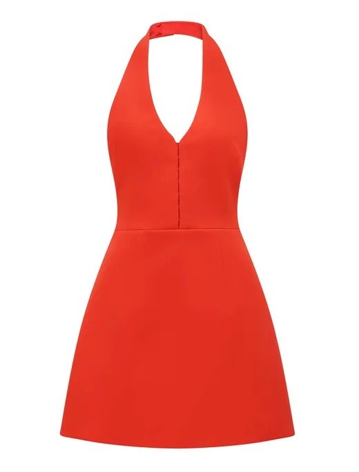 Ricki Halter Hook and Eye Mini Dress | Mini Dress | Red Dress | Women's Dresses
