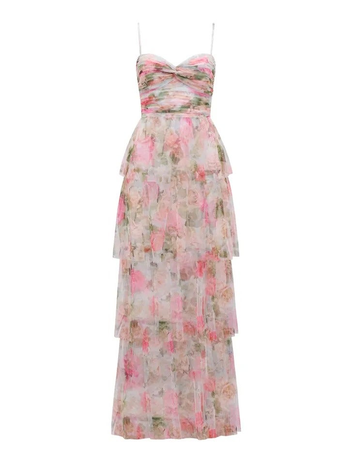Amara Printed Ruffle Maxi Dress | Prom Dress | Maxi Dress | Ruffle Dress 