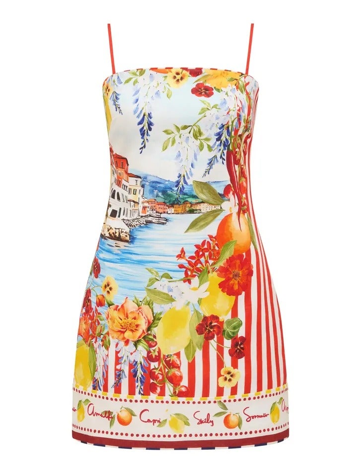 Sierra Printed Mini Dress | Dress | Mini Dress | Linen Dress | Resort Dress | Printed Dress 