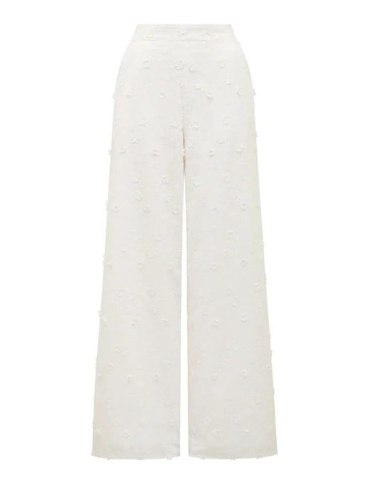 Daisy Broderie Wide-Leg Pants | Women's Pants | White Pants 