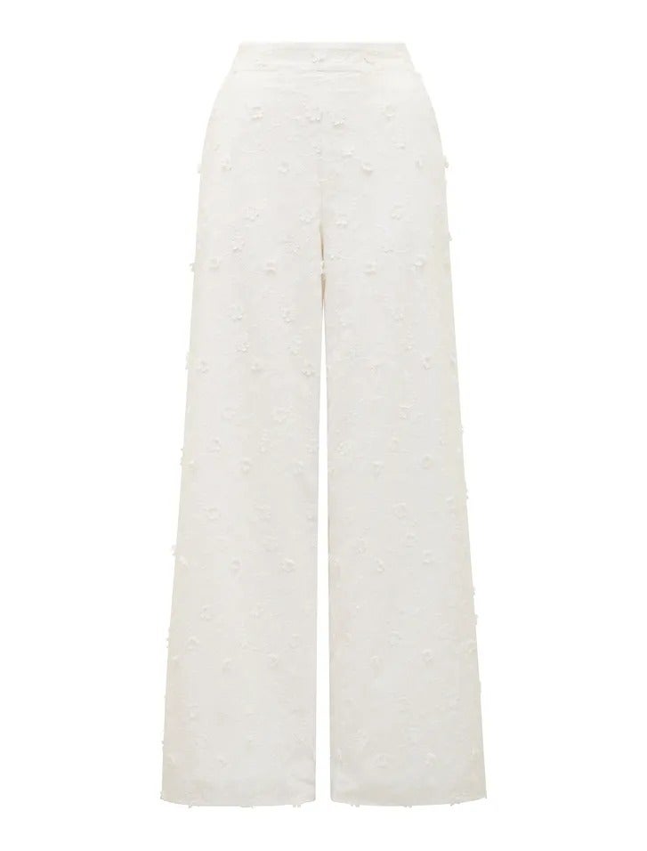 Pantalon large Daisy Broderie