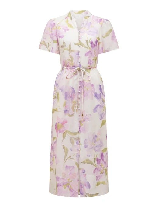 Melissa - Robe chemise à manches volantes