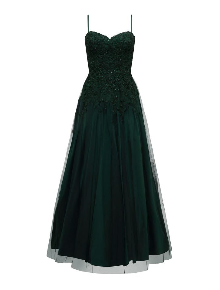 Kaia Tulle Strappy Gown | Maxi Dress | Prom Dress | Event Dress | Green Dress 