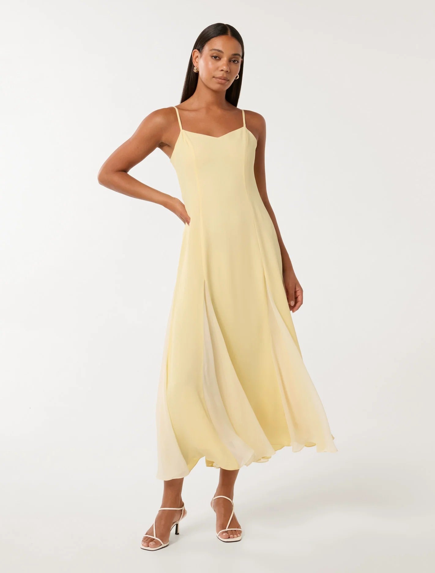 Dahlia Contrast Godet Maxi Dress | Women's Dresses | Yellow Dress | Event Dress 