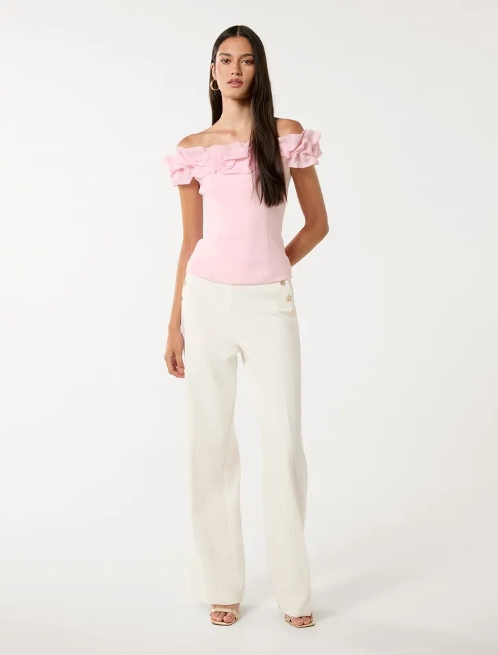 Stephanie Ruffle Bustier Top | Women's Tops | Off Shoulder Tops | Casual Tops 