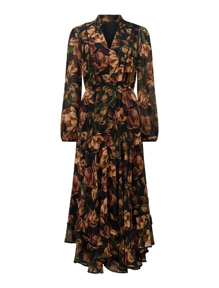 Matiese Button-Up Ruffle Midi Dress