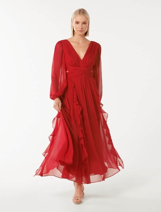 Rosalyn Long-Sleeve Frill Dress