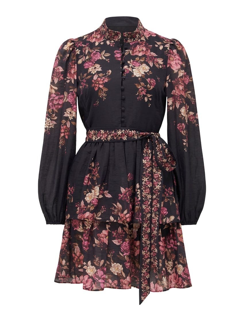 Raine Printed Tiered Mini Dress